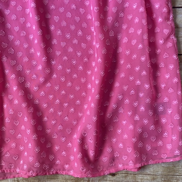 NWT Torrid Pink Heart Clip-Dot Mock Neck Top Size 0 (Large/12) - Picture 7 of 10